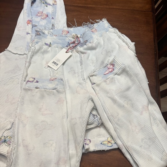 SET RARE SET BUTTERFLY JOGGER SWEAT HOODIE aqua reflections ciel nwt - Picture 1 of 9
